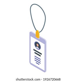 Manager id card icon. Isometric of manager id card vector icon for web design isolated on white background Manager id card icon. Isometric of manager id card vector icon for web design isolated on white background