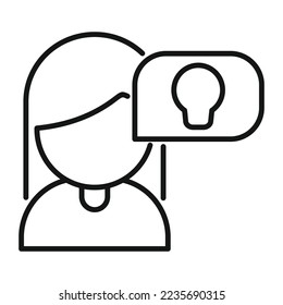 Manager idea icon outline vector. Creative bulb. Brain team