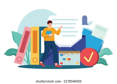 Manager Illustration concept on white background