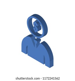Manager isometric left top view 3D icon