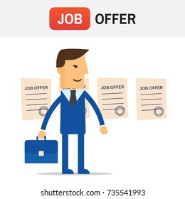 Manager job offers chooses. Job offers vector