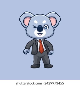 Manager Koala Cute Cartoon Illustration