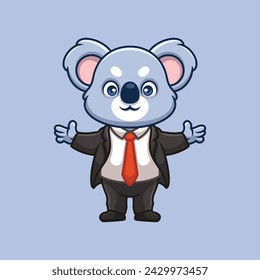 Manager Koala Cute Cartoon Illustration