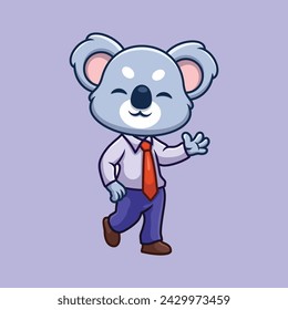Manager Koala Cute Cartoon Illustration