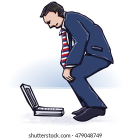 Manager and laptop 