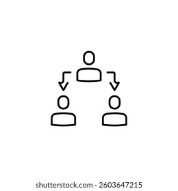 Manager linear icon. Teamwork line customizable illustration. Contour symbol. Vector isolated outline drawing. Editable stroke