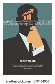 manager looking for idea, simple illustration
