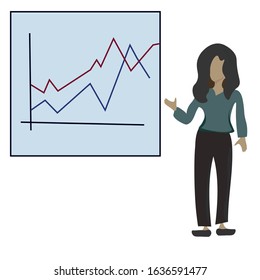 manager makes a presentation. financial statements of the company. economic indicators. work in the office. eps 10