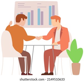 Manager makes presentation of statistical report analysis charts. Planning business. Teamwork consulting for project management, financial reporting and strategy. Data analysis research statistics