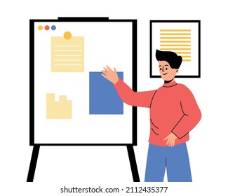 Manager Making Presentation. a man is making a presentation. Summing up, report.