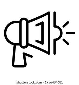 Manager megaphone icon. Outline Manager megaphone vector icon for web design isolated on white background