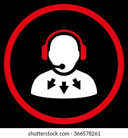 Manager Message vector icon. Style is flat circled symbol, color, rounded angles, white background.