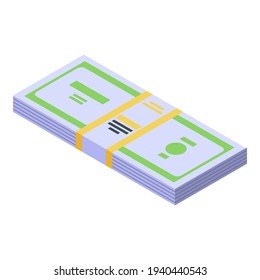 Icono del paquete de dinero del administrador. Isometric del gestor dinero pack icono vectorial para el diseño web aislado en fondo blanco