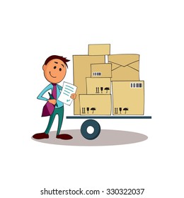 The manager monitors the shipment.