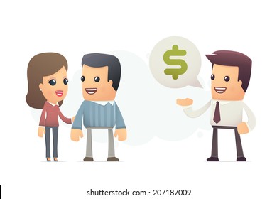 Manager offers customers a better deal. conceptual illustration