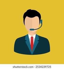 Gerente, operador com microfone, ótimo design para qualquer fim. Gráfico de processo.