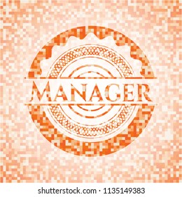 Manager orange mosaic emblem