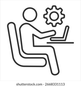 It Manager Outline Icon Vector Illustration