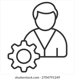 Ilustración vectorial de icono de esquema del administrador
