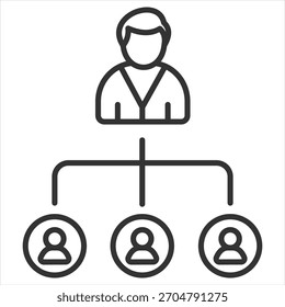 Ilustración vectorial de icono de esquema del administrador