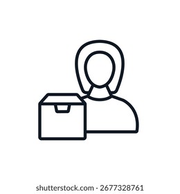 manager parcel icons. Simple vector icons With Background. Flat style design