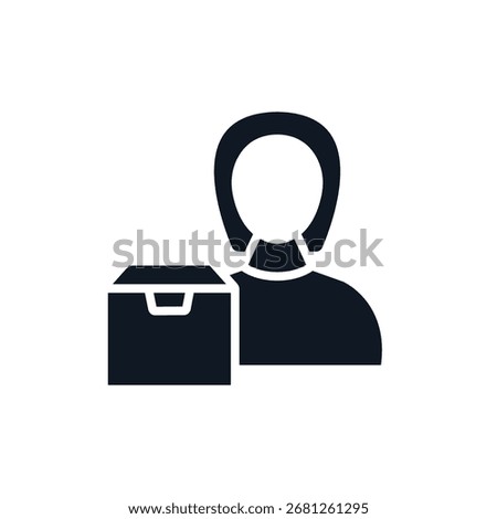 manager parcel icons. Simple vector icons With Background. Flat style design