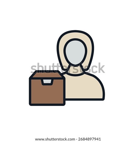 manager parcel icons. Simple vector icons With Background. Flat style design