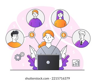 Manager pass online password. Special account for managing finances of people and company. Modern technologies and digital world. Authentication and verification. Cartoon flat vector illustration