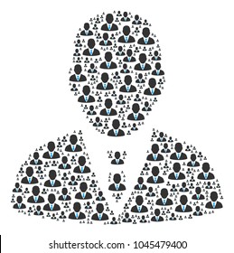 Manager pattern made in the group of manager pictograms. Vector iconized composition composed with simple pictograms.