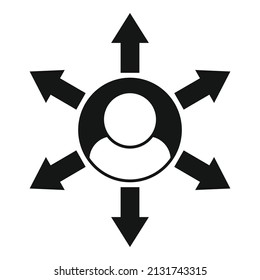 Manager person icon simple vector. Work team. Choose new solution