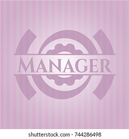 Manager pink emblem. Retro