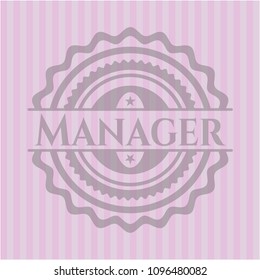  Manager pink emblem. Vintage.