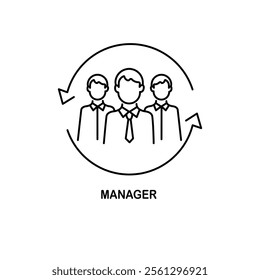 Manager pixel perfect linear icon. Thin line customizable illustration.
