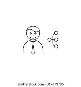 Manager portrait icon white