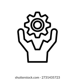 Icono de productividad del gerente, gráficos de Vector de línea