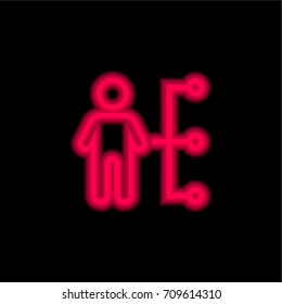 Manager red glowing neon ui ux icon. Glowing sign logo vector