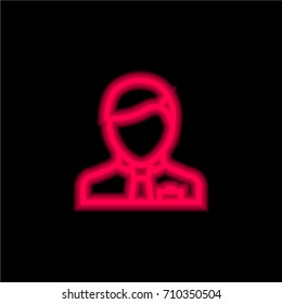 Manager red glowing neon ui ux icon. Glowing sign logo vector