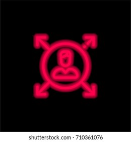 Manager red glowing neon ui ux icon. Glowing sign logo vector