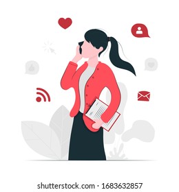 Manager at a remote job. best work, successful work. network promotion. Vector illustration on a white background.