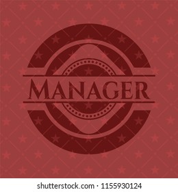 Manager retro style red emblem