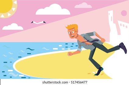 Manager runs to the beach for rest