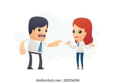 manager scolds his assistant. conceptual illustration