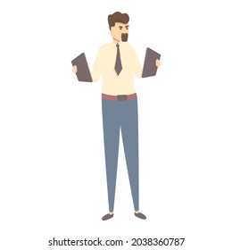 Manager seeking job icon cartoon vector. Work search. Business employee