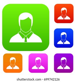 Manager set icon in different colors isolated vector illustration. Premium collection