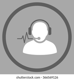 Manager Signal vector icon. Style is flat circled symbol, color, rounded angles, white background.