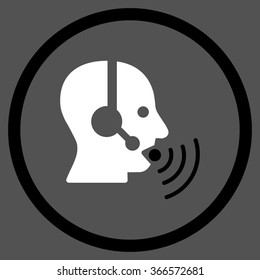 Manager Signal vector icon. Style is flat circled symbol, color, rounded angles, white background.