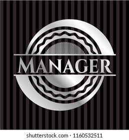 Manager silvery badge or emblem