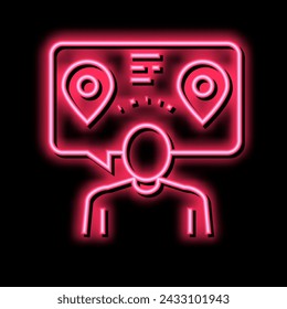 manager speak about delivery neon light sign vector. manager speak about delivery illustration
