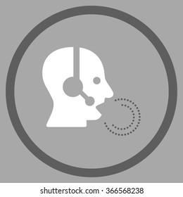 Manager Speech vector icon. Style is flat circled symbol, color, rounded angles, white background.