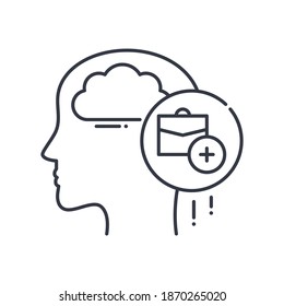 Icono de estrategia de gestión, ilustración lineal aislada, vector de línea delgada, signo de diseño web, símbolo de concepto de contorno con trazo editable sobre fondo blanco.